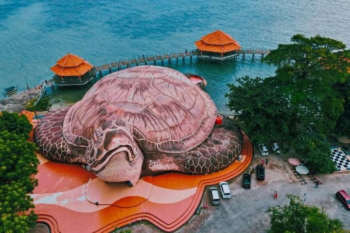 Belajar Ragam Biota Laut di Kura-kura Ocean Park, Bangunan Kura-kura Raksasanya Bikin Istimewa