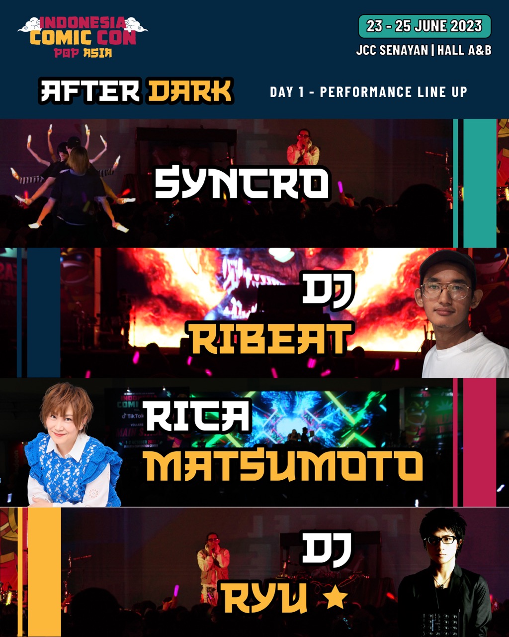 RAYAKAN SELEBRASI POP CULTURE DI AFTER DARK KONSER PERTAMA  INDONESIA COMIC CON POP ASIA 2023