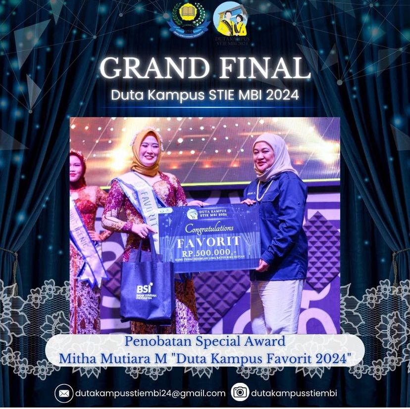 Ajang Duta Kampus STIE MBI 2024 Berakhir, Mitha Mutiara M. Jadi Pemenang Favorit