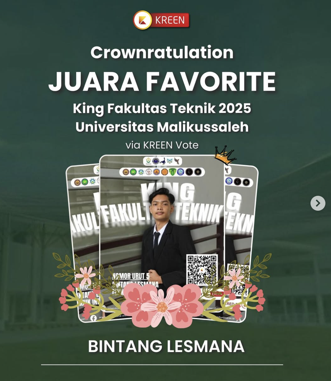 King & Queen Fakultas Teknik 2024 Unimal: Tradisi PRAKTEK serta  Dukungan Online via Kreen