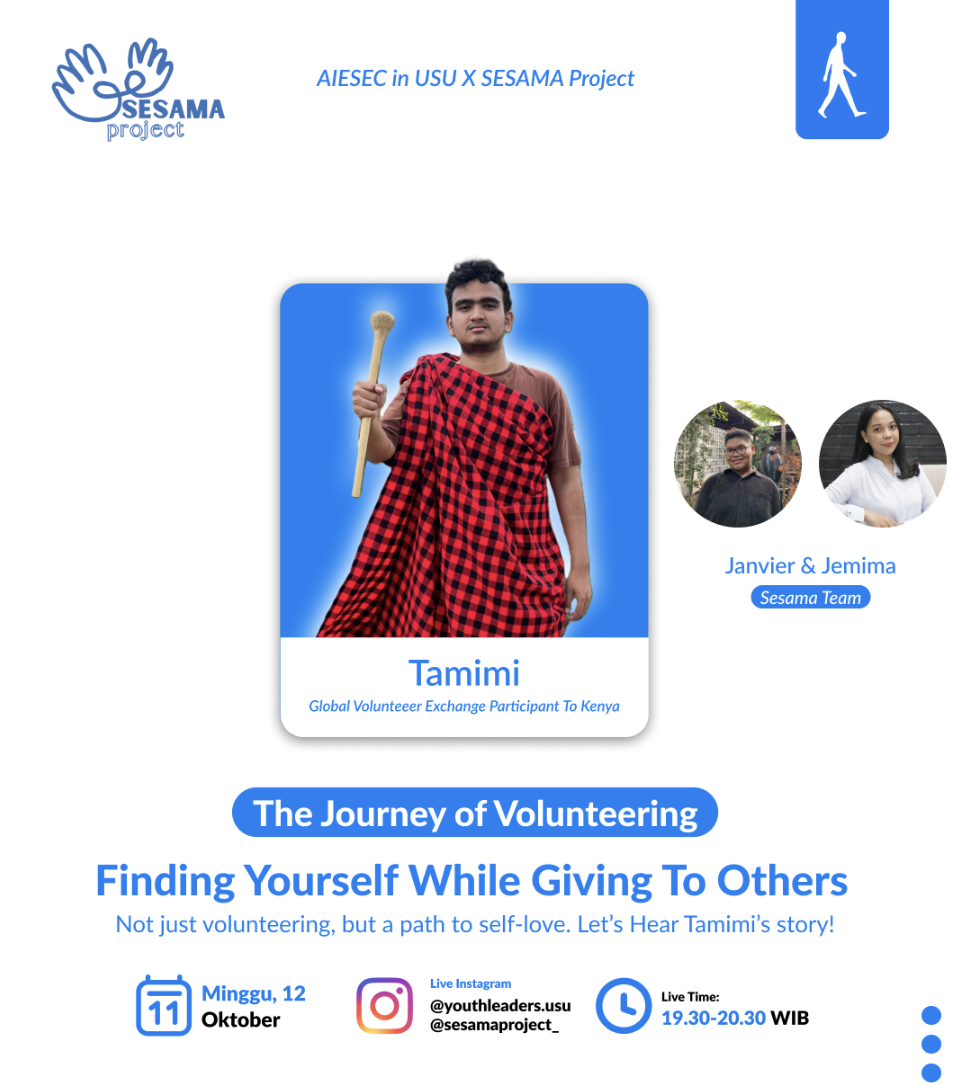 AIESEC in USU dan Sesama Project Kolaborasi dalam Live Instagram Bertema “The Journey of Volunteering: Finding Yourself While Giving To Others”