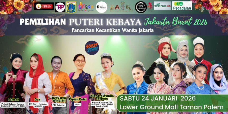 Puteri Kebaya Jakarta Barat 2026 Capai Puncaknya, Kalyana Agatha Ramli Raih Dukungan Terbanyak Lewat Voting Digital Kreen Indonesia