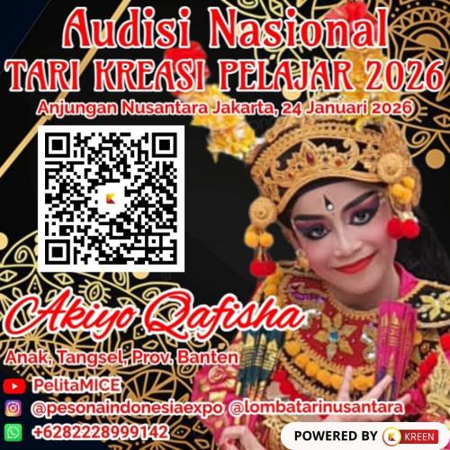 Audisi Nasional Tari Kreasi Pelajar 2026 Angkat Talenta Muda Nusantara; Didukung Voting Publik via Kreen Indonesia