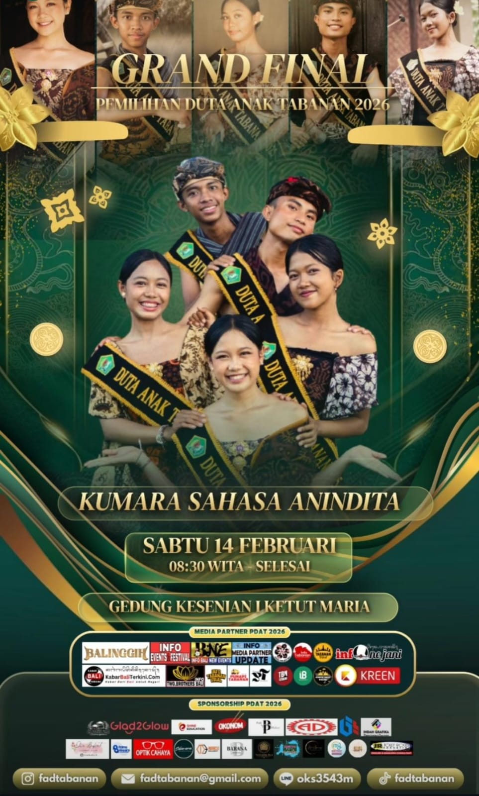 Duta Anak Tabanan Favorit 2026 Resmi Terpilih, Gusti Nyoman Ayu Astri Permata Raih Dukungan Trbanyak Melalui Voting Digital Terpercaya; Kreen Indonesia.