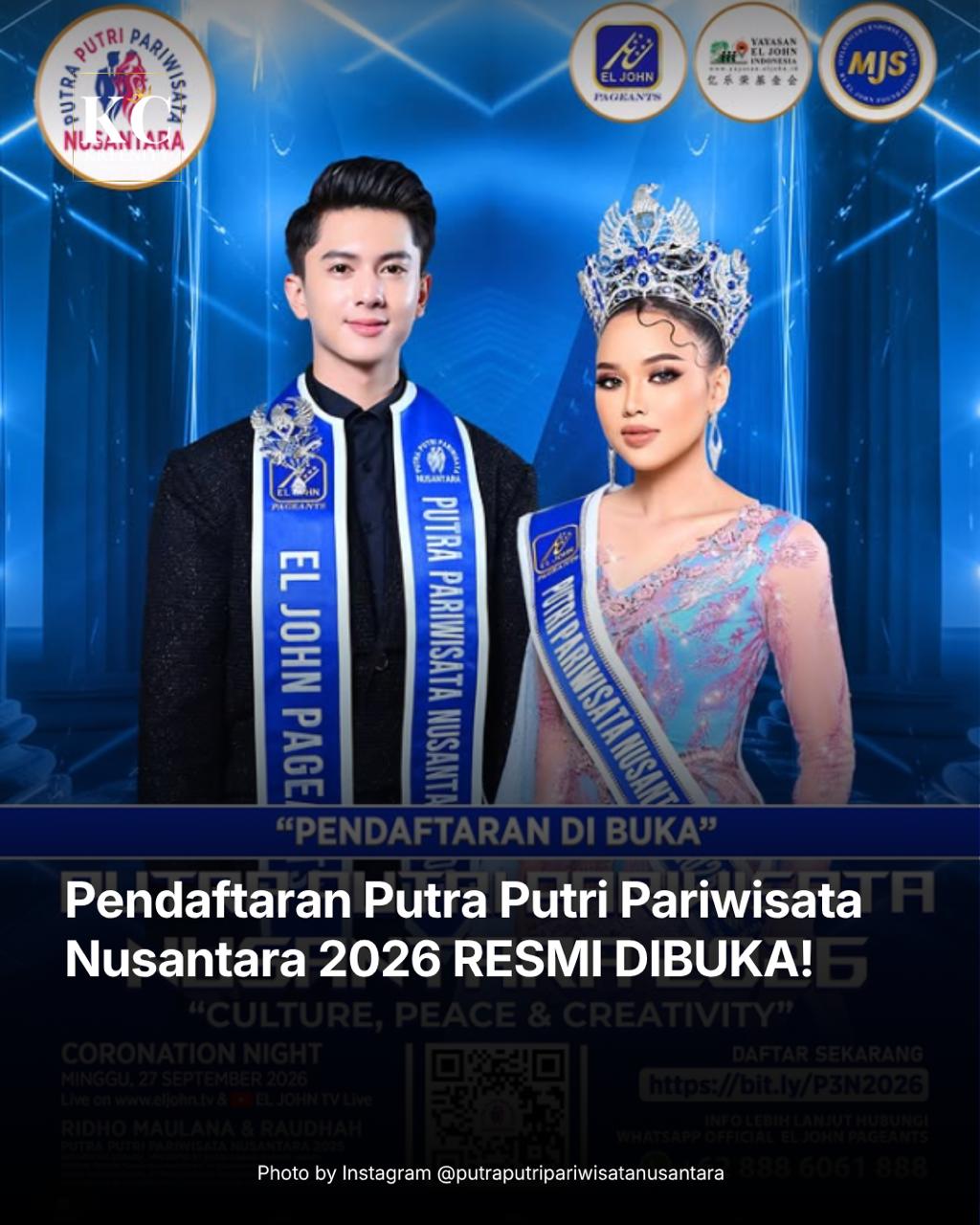 Pendaftaran Putra Putri Pariwisata Nusantara 2026 Resmi Dibuka dengan Format Menarik