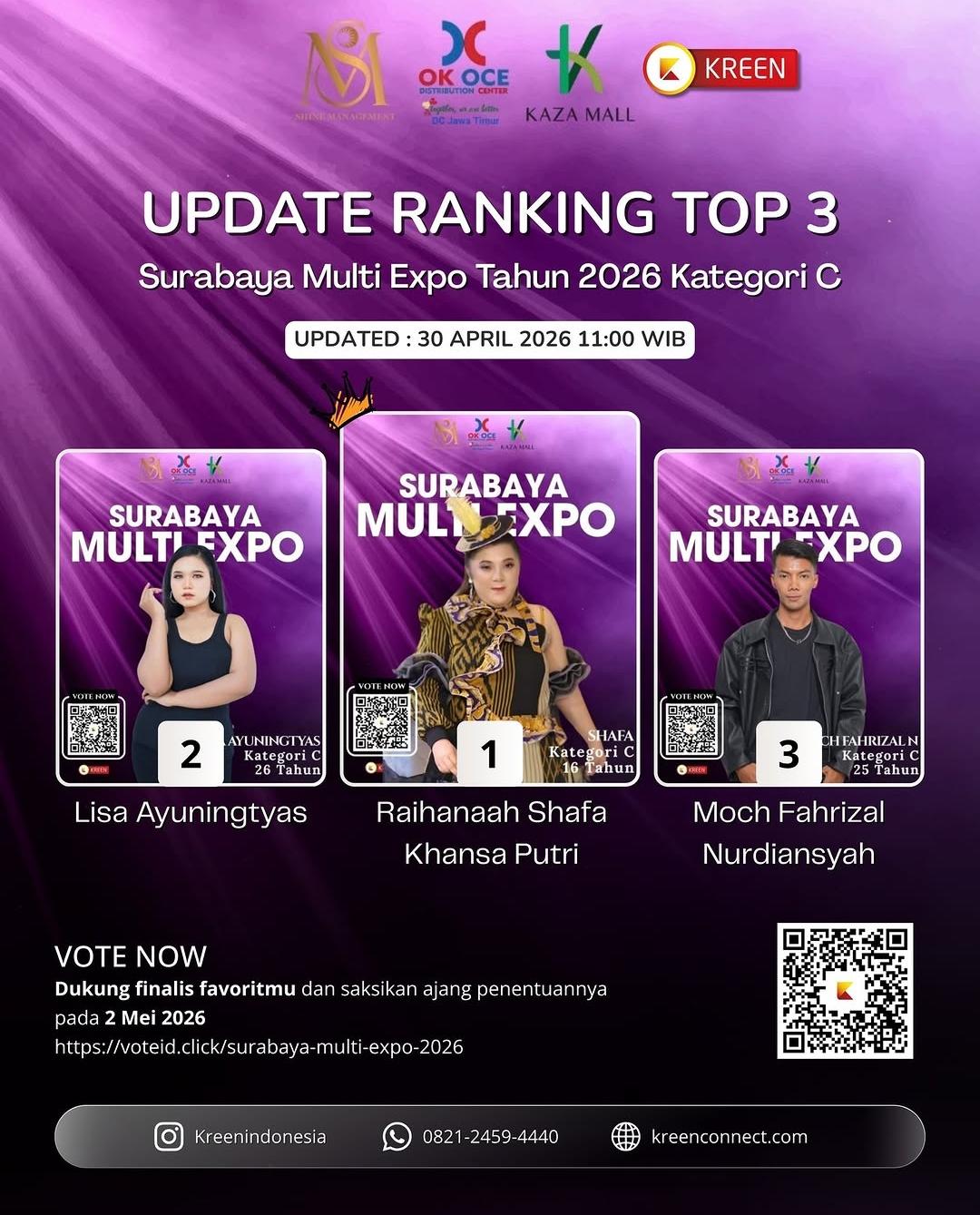 Grand Final Surabaya Multi Expo 2026, Ajang Pengembangan Bakat, Kreativitas, dan Kepercayaan Diri: Gandeng Kreen Indonesia Sebagai Platform Voting Digital Resmi
