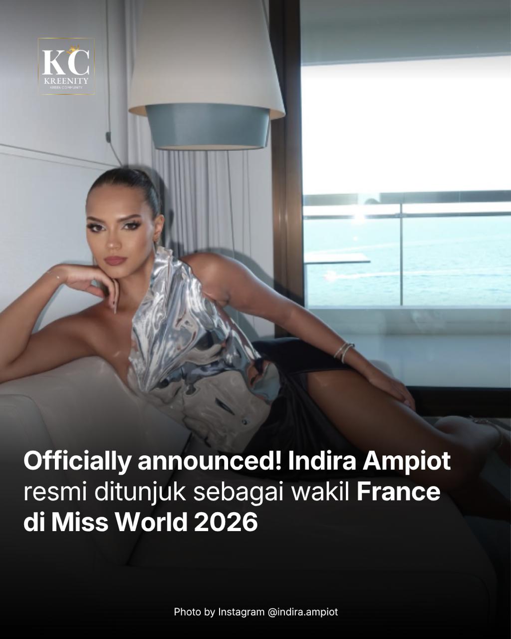 Indira Ampiot Resmi Jadi Miss World France 2026, Kembali Wakili Prancis di Panggung Internasional