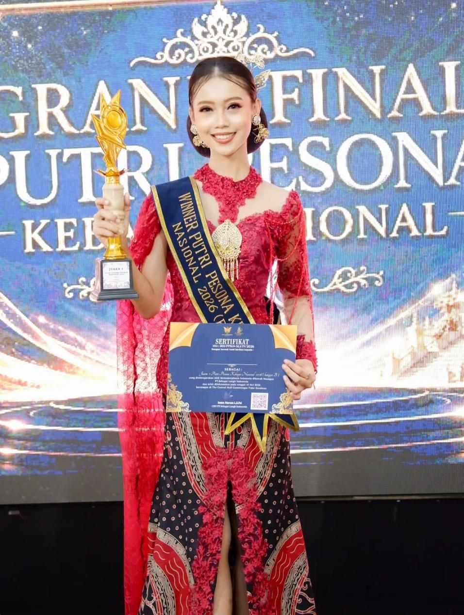Grand Final Putri Pesona Kebaya Nasional Favorit 2026 Berlangsung, Yasmin Irdina Raih Juara Favorit: Dukungan Voting Melalui Kreen Indonesia