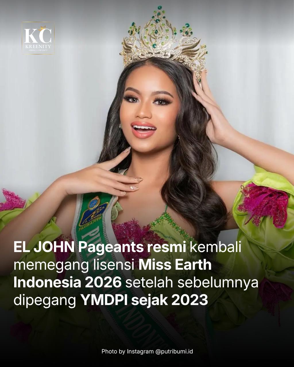 El John Kembali Pegang Lisensi Miss Earth Indonesia 2026