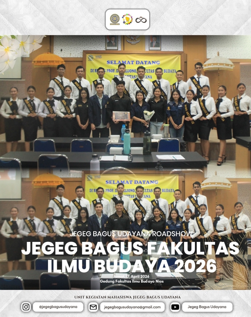 Representasi Mahasiswa Berprestasi, Pemilihan Jegeg Bagus Fakultas Ilmu Budaya Universitas Udayana Favorit 2026 Langsungkan Grand Final; Kreen Indonesia Kawal Voting Publik Terpercaya