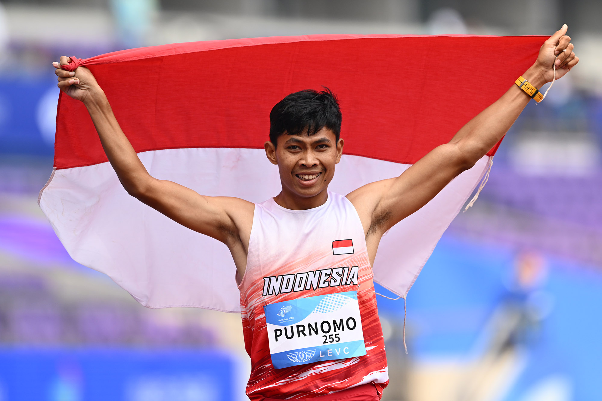 Saptoyogo Purnomo Juara Men's 400m T37 ASEAN Para Games