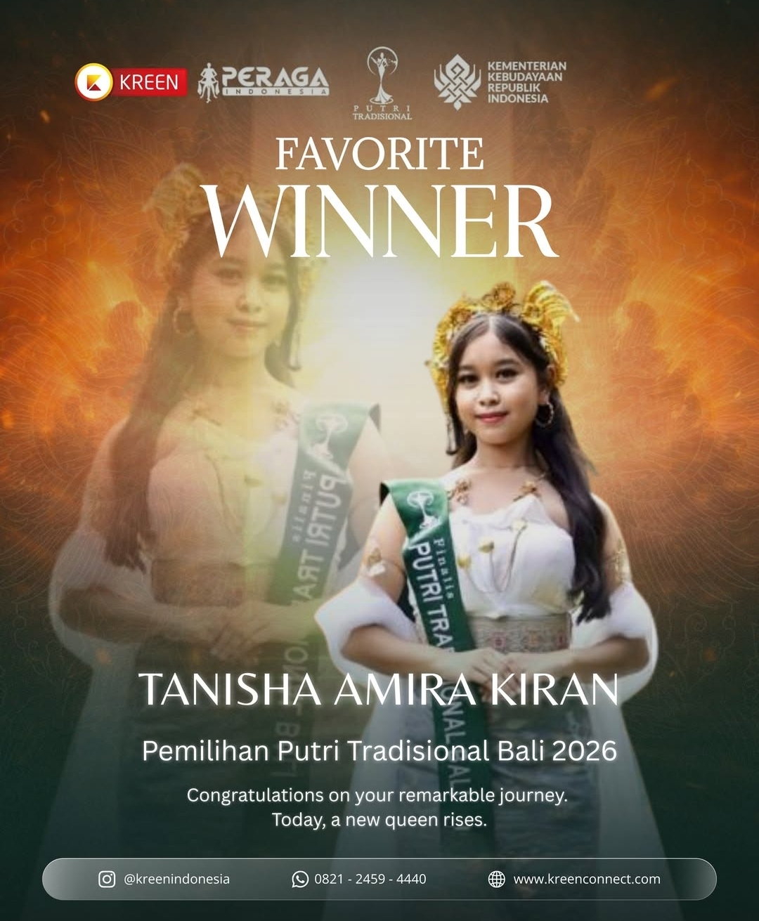 Pesona Budaya Bali Bersinar, Grand Final Putri Tradisional Bali Favorit 2026 Sukses Digelar dengan Dukungan Voting Digital Terpercaya Kreen Indonesia
