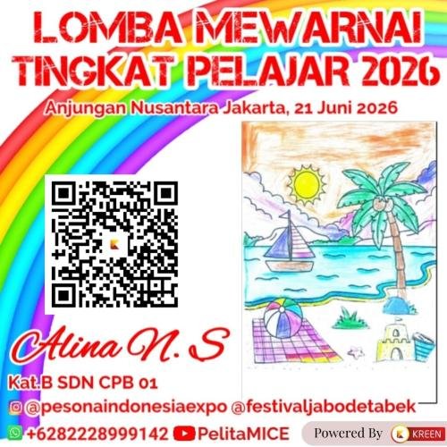 Lomba Mewarnai Tingkat Pelajar 2026 Jadi Ajang Kreativitas Anak, Kreen Indonesia Dukung Voting Digital Favorit yang Transparan