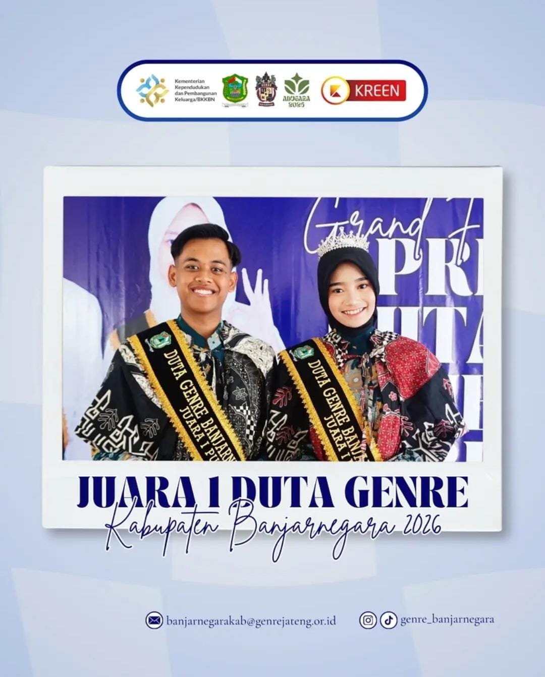 Apresiasi Duta Genre Banjarnegara 2026 Sukses Digelar, Generasi Muda Inspiratif Tampil sebagai Role Model Remaja Bersama Kreen Indonesia